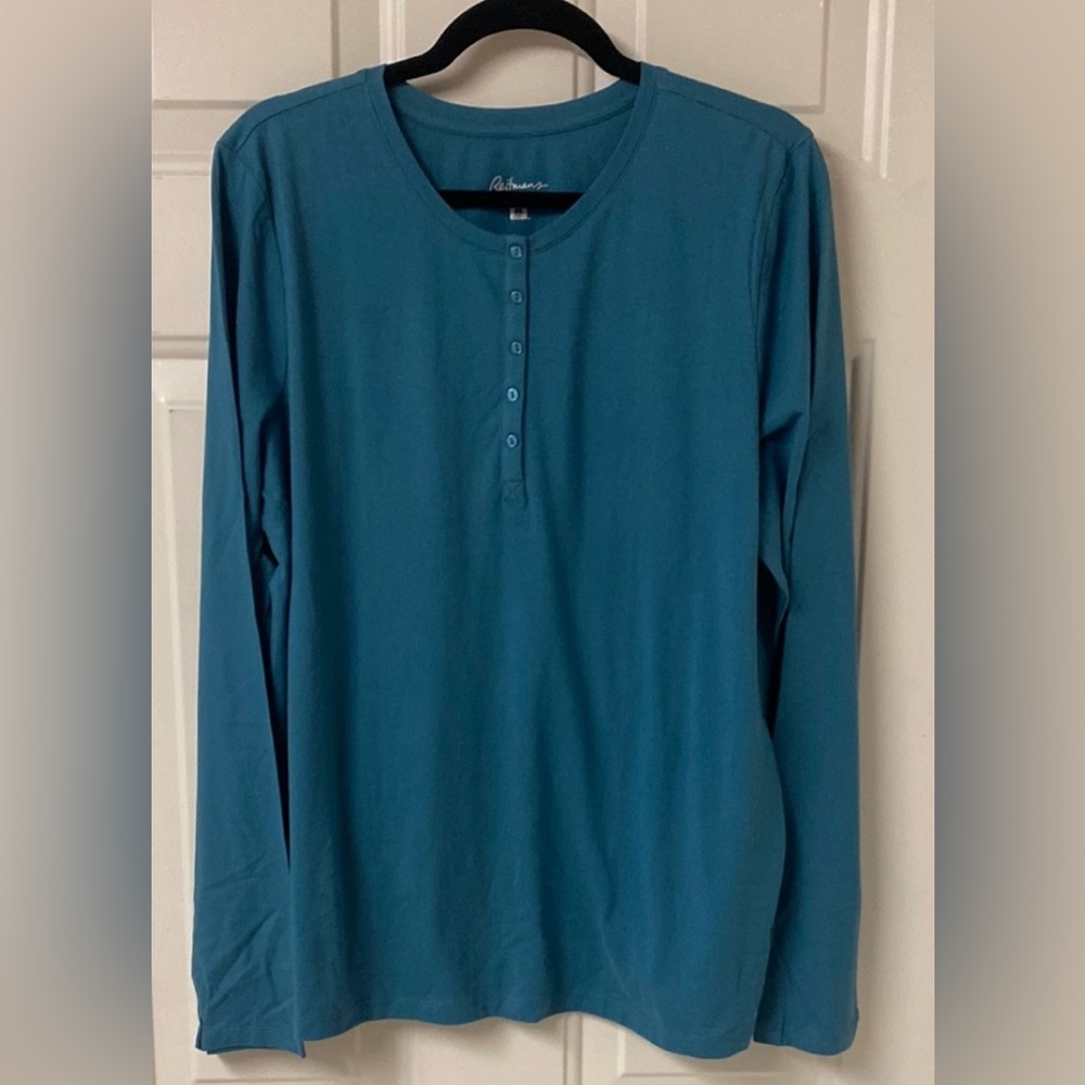 New Reitmans Teal PJ Top Size XL